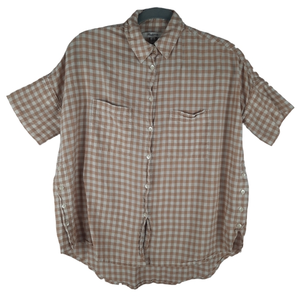 Madewell Courier Side Button Shirt in Gingham - Picture 4 of 11